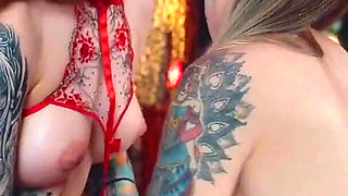 Two Horny Lesbians Squirting a Lot on Stream