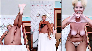 Hot Housewife in the Kitchen After Shower