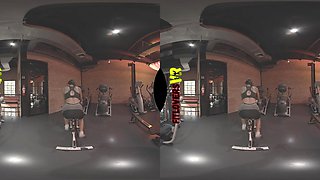 Bicycle Exercise Gaping Pussy Double Cum