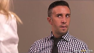 Company exec dreams about fucking his busty blond secretary Devon