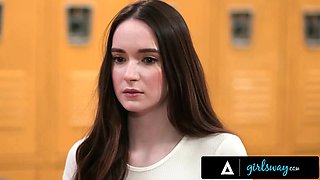 Girlsway - cougar tutor Reagan Foxx & her manager discipline misbehaving Hazel Moore & her bestie