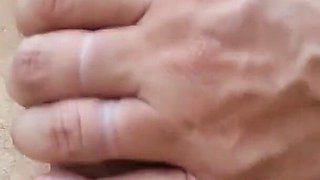 Flashing Dick in Public - My Wife Jerks My Dick in Front O...er in a Nudist Beach with People Near - Omg Caught!!!