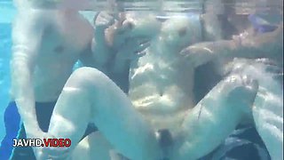 Hot Japanese Blowjob by the Pool: Suzuna Komiya's Big Tits Tease Before Intimate Oral Deli