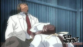 Beautiful nurse gets nailed by her hentai doctor right at the bus stop