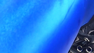 POV Monika Juicy Blue Zentai Workout Fitness