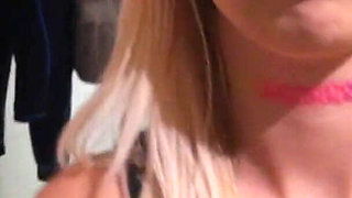 Blonde teen sucks off her stepbrother's big cock