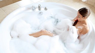 Wet Brunette Masturbating in Bathtub Connie-SOLO - Toys