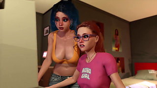 Shemale with big tits gets violated by her shemale friend with her girldick 3D
