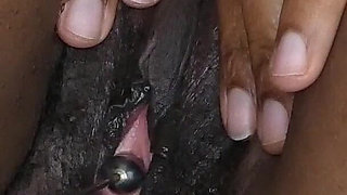 Urethra Massage and Pee Control in White Stay-ups and Blue Boots