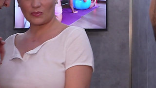 Busty Hot Mom, Petite Asian and Sugar Blonde Fuck in Throat and Hot in Wet Cunts!