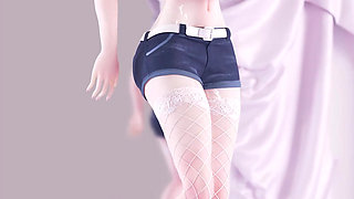 [mmd] 鸣潮 今汐aoa - Heart Cropped Shorts; Belly Top; Striptease
