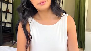 Sexy Busty Nerdy Brunette Latina Chick Decided To Enjoy Her Step-bro's Dick Since Her BF Didn't Come