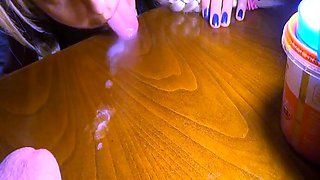 Sexy blonde teen blowjob and gangbanged then creampied