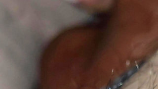 Step mom takes big balls on her hand and handjob step son 9 inch of dick