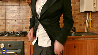 Unshaved Housewife Nikolina Likes Getting Dirty in the Kitchen