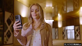 BLACKEDRAW Pretty Little Blonde Jade J adore Gets Stretched Out By Monster BBC: Porn