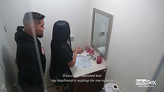 Dad catches his step daughter in the bathroom sniffing around
