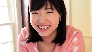 Cute Japanese schoolgirl braces herself for a deep banging