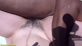 73-Year-Old Granny Takes Rough Fisting & Big Black Cock Outdoor