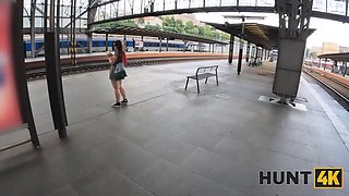 Hunt4k. blonda beauty sucked a dong in the teach station wc!