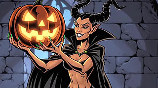 Maleficent and the Magic Pumpkin. Halloween Cartoon