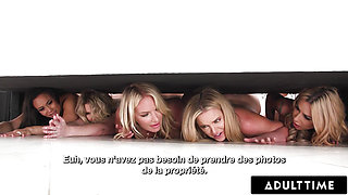 ADULT TIME - Lucky Landlord Has Surprise PUSSY STACK Fuck With 5 SLUTTY MILFS! FRENCH SUBTITLES