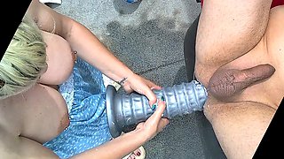Anal Destruction with Xxxl Dildo and Two-handed