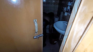 My stepsister was taking a shower with the door open and I was peeking in.