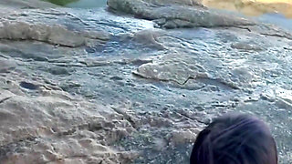 She Sucks My Cock in Public on the Beach