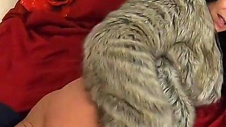 Masturbating While Wearing Fur Coat and Shiny High Heels 205