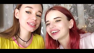 Hot Students Play with Saliva