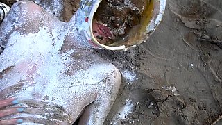 Real amateur couple outdoor ass fuck and anal creampie in hd