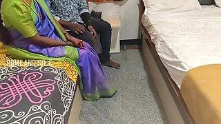 Indian Step Mom Blowjob and Doggy Style with Teen Son in Front of Step Dad - Homemade HD