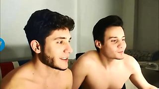 Lustful gay lovers exchange hot blowjobs on the webcam
