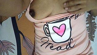 La Morra Masturbates by Her Mexican Stepfather Fucking Her Tits and Shows Her Juicy and Delicious Pussy