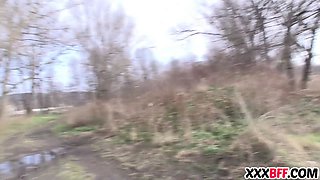 Best friends screw at their road journey