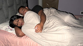 Very cold stepdaughter gets into her stepfather's bed, and he fucks her by accident thinking she was his wife