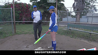 Teen girls BFFs need a softball lesson from dads