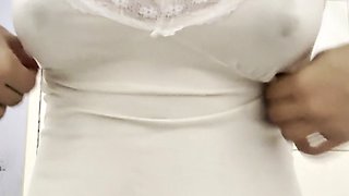 Beautiful Brazilian Girl Squeezes Her Breasts and a Lot of Milk Comes Out