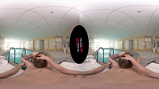 Pool Encounters - Tattooed Babe Poolside - Sexlikereal