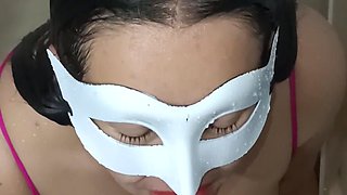 Golden Shower and Cum on Cheating Wife in the Shower, She Gets Horny While Shaving Her Pussy and Ass.