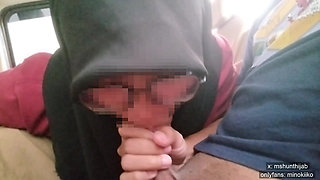 Hijab Minokiiko BJ in the Car