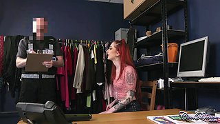 Teen Camgirl’s Redhead Charm in a Sultry Office Scene