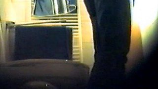 Girl using the toilet and filmed by voyeur 1