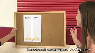 Pissing contest for sexy lesbians