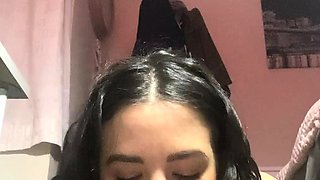 Independent Teen brunette girl toying pussy outdoor