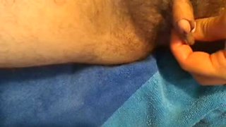 Having a good time with my wife's hairy pussy and huge clit