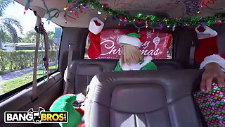 Bangbros - Maddie Winters dresses like elf on nail bus and gets strength fucked by santa