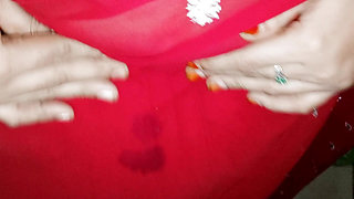 Indian Beautiful Wife Was Working in the Kitchen, the Husband Came From Behind and Started Touching Her
