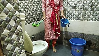 Indian hot maid fucked by mistress in washroom in hindi audio